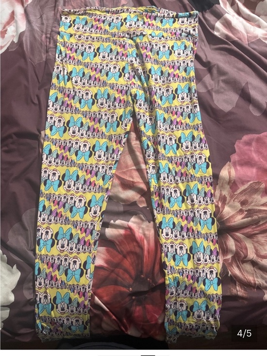 LuLaRoe Pants - LuLaRoe Yellow Minnie Mouse Print Leggings with Teal Bows